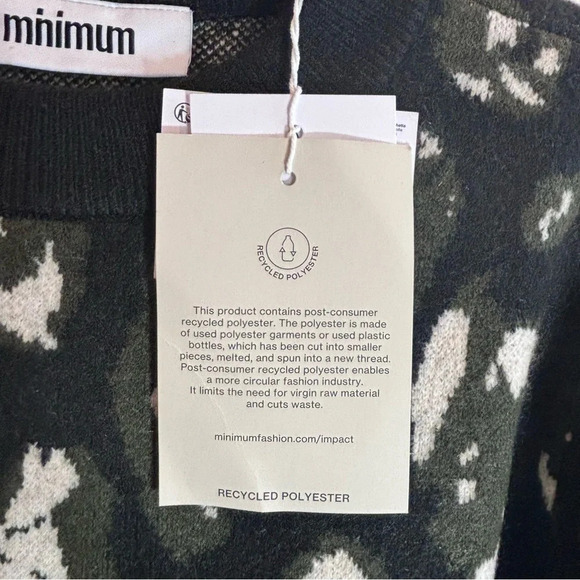 MINIMUM Sz M Wool Blend Crew Neck Abstract Pattern Design Sweater NEW WITH TAGS - Picture 4 of 10